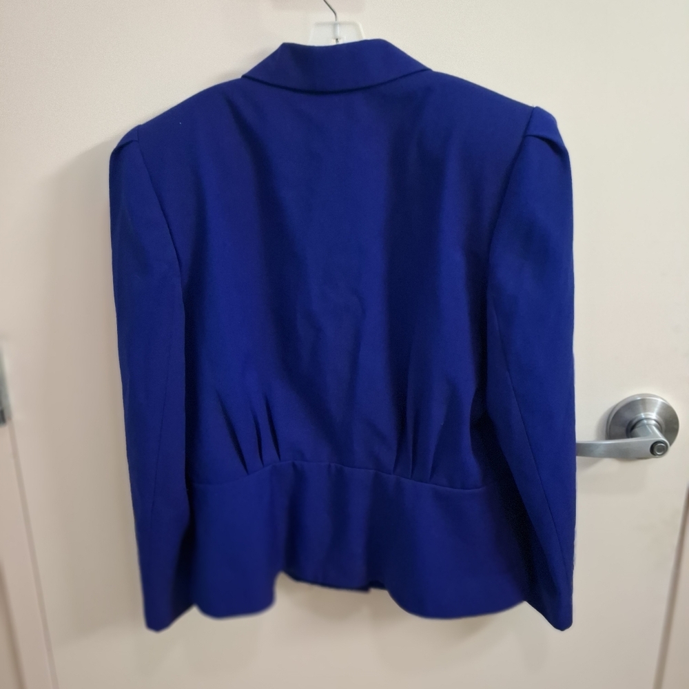 Le Suit Paris Of New York Royal Blue Womens Blazer 14 - Picture 2 of 9